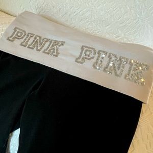 PINK Victoria’s Secret Boot Cut Fold Over Yoga Pants- Small